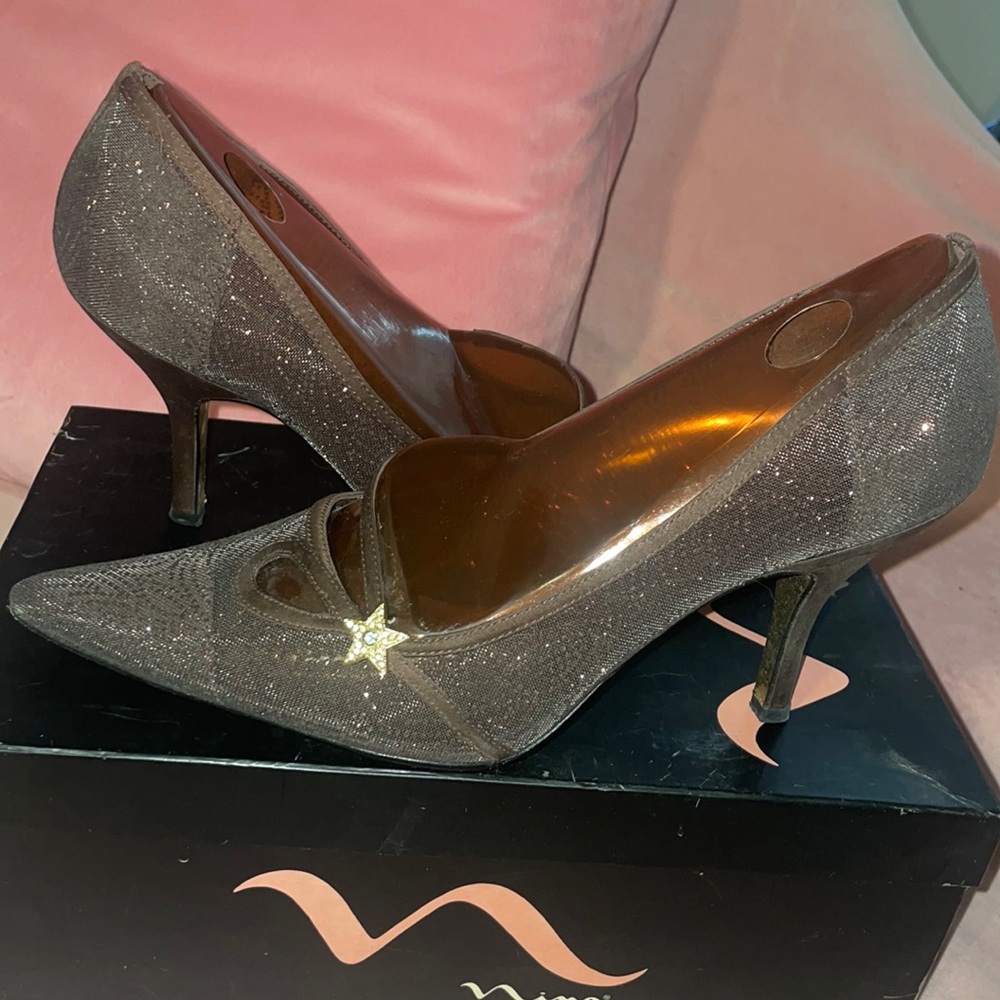 Nina Bronze Glitter Heels